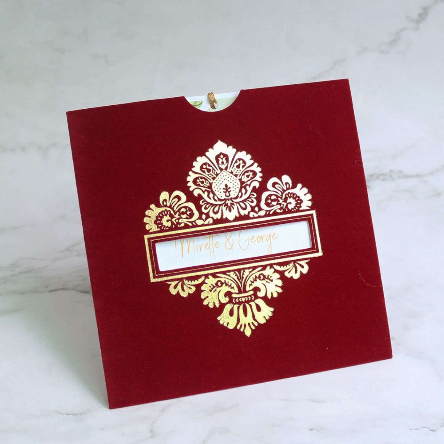 Invitation Card with Velvet Pocket Greeting Card with Tassel Invitation Customized 